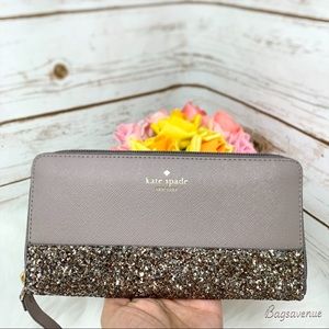 Kate spade Greta court neda cityscape wallet glitter gray #bagsavenue
